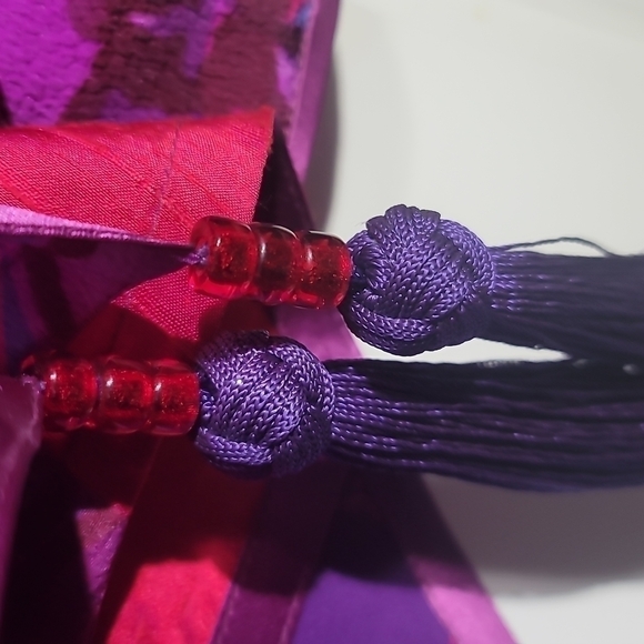 Maggie Shepherd Vintage 80's Patchwork Purple Asymmetrical Tunic Blouse - Picture 4 of 11